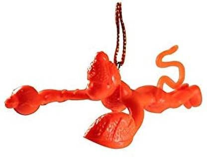 Flying Lord Hanuman Ji for Car Hanging Bajarangbali Decorative Showpiece - 7 cm (Plastic, Orange)