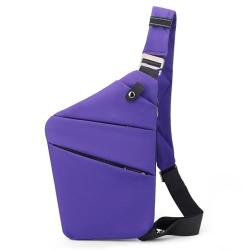 Image of Anti Theft Crossbody Bags for Women, Shoulder Bag Anti-theft Design for Travel, Sport (Violet Blue - Right Shoulder)