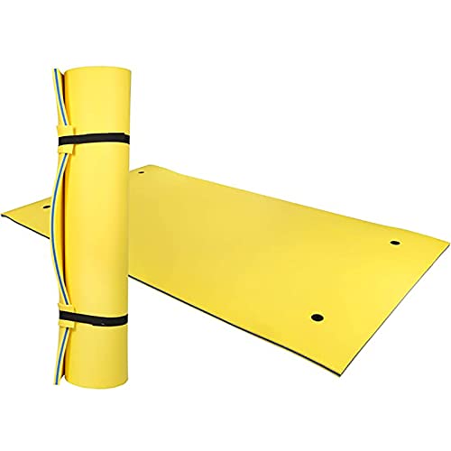 Tapis d'eau flottant 3 couches de mousse avec attache élastique et sangles de rangement