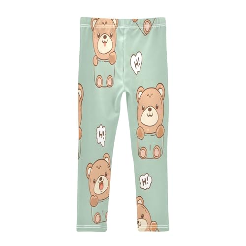 Toddler Girls Leggings Printed Yoga Pants Leggings Cute Teddy Bear Line Hand Drawn for Kids2