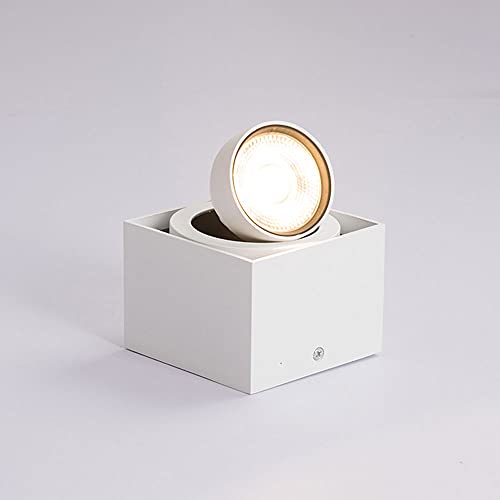 Spot de plafond à LED moderne blanc orientable carré pour salon