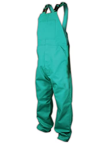 Image of MAGID Spark Guard Heat-Resistant Bib Coveralls, 1 Coverall, Nitrile-Knit Insulated, Size XL, Green, C81N586