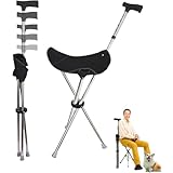 [Yizibuur]ステッキチェア 折りたたみ杖椅子 軽量 持ち運び 耐荷重150kg 高さ調整可能 3本脚設計 椅子付き杖 椅子になる杖 杖型椅子 簡易いす コンパクト 小型 快適 安定性 椅子つき杖 高齢者 障がい者対応 福祉用具 スポーツ観戦 旅行 登山 介護用品 アウトドア