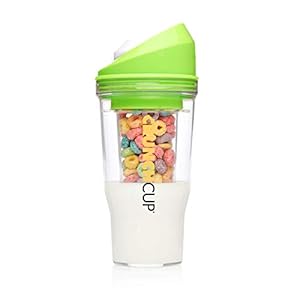 CRUNCHCUP The XL – A Portable Cereal Cup – No Spoon. No Bowl. It’s Cereal On The Go. (XL, Green)