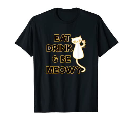 CAMISETA EAT DRINK & BE MEOWY: CAMISETA CELEBRATION CAT LOVER Camiseta