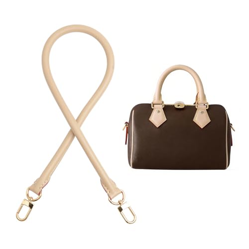 Image of Bag Genuine Vachetta Leather Shoulder Short Strap Replacement Fit for Graceful Damier or Speedy25 30 35(Apricot)
