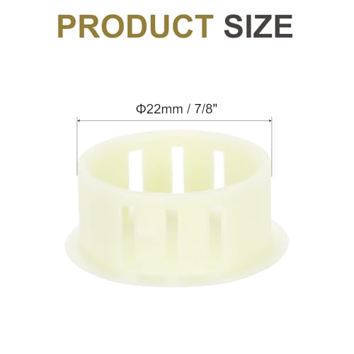 Image of MECCANIXITY 64PCS 22mm(7 /8 inch) Cream White Plastic Hole Plugs, Flush Type Panel Hole Plugs Insert End Caps for Locking Hole Tubes Furniture Cabinet
