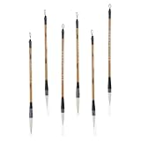 SWETRACE Pinceles Portátiles de Caligrafía China 6 Piezas de Bambú Beige para Escritura y Dibujo Cerdas Suaves Que No Se Caen, Ideales para Principiantes y Profesionales