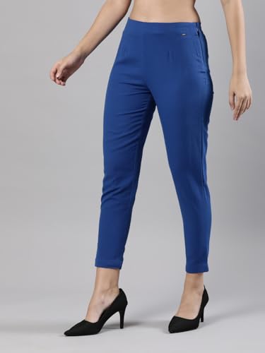 Image of Femmora Comfortable Fit Solid Straight Pant, Breathable Cotton Fabric with Side Zip Button Closure, for Women, Pack of 1