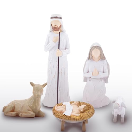Ewaycom Weihnachtskrippen-Sets, Krippenfiguren, Kunstharz-Ornamente,...
