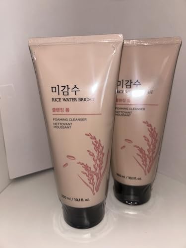 Rice Water Bright Foaming Cleanser, Face Wash For Brightening and Evening Your Skin (Pack Of 1) 10.1fl oz