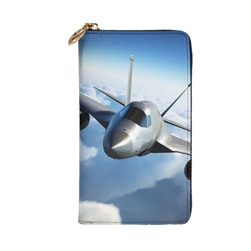 Flying Airplane Wallet For Women Men Clutch Rfid Blocking Leather Wallets Large Capacity Purse Credit Card Holder Money Case With Zipper Phone Holder Long Travel Purse2