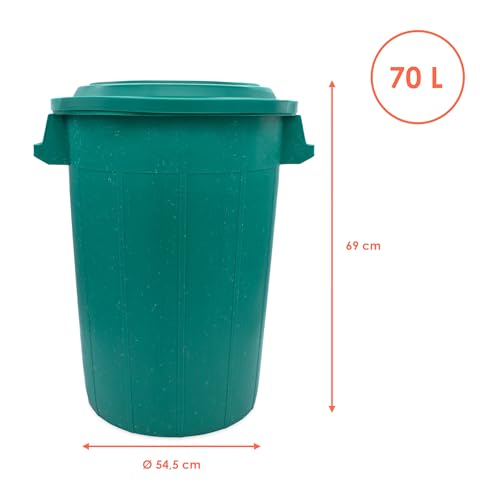 Spetebo Universaltonne 70 Liter mit Deckel und 2 Tragegriffen in grün