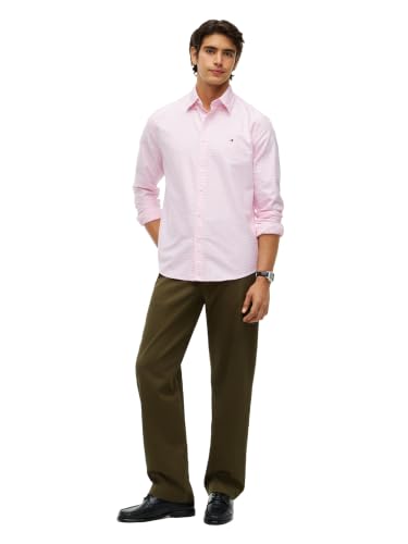 Image of Tommy Hilfiger Men's Long Sleeve Oxford Shirts in Regular Fit, Men's Button Down Shirts, Also Available in Big and Tall