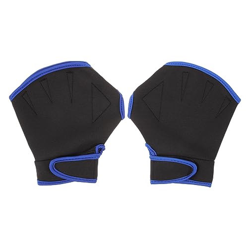 Happyyami 1Pair Unisex Neoprene Swim Gloves with Wrist Strap Comfortable and Flexible Training Gloves for Water Activities and Swimming for Fitness Classes and Games