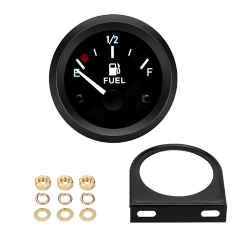 CGEAMDY Medidor Nivel Combustible, Combustible Medidor Nivel Aceite Indicador, 52 MM Resistente Agua Medidor Nivel Combustible, 240-33ohm con Retroiluminación, para Automóvil RV Yate Motocicleta