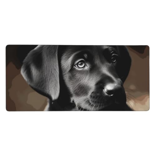 Tapis de clavier pour ordinateur avec impression haute définition chiot labrador noir