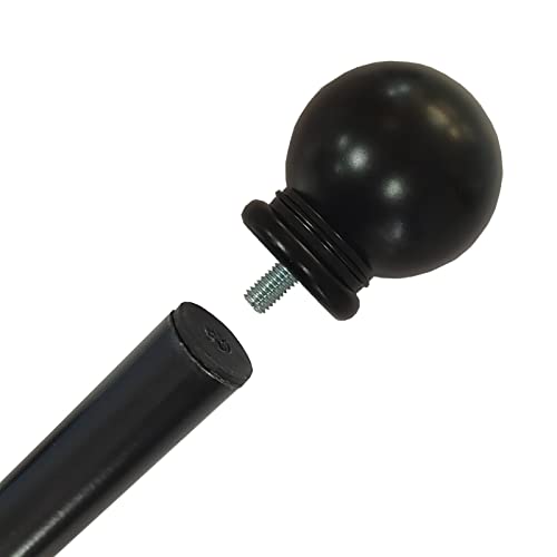 Kowibcl Finials For Curtain Rods, 4 Pcs Curtain Rod Finials For 5/8 Inch Dia Rod,Drapery Rod Finials Of Ball Shape,M5 Thread Dia(Black) #TOP4