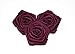 3 pezzi in raso con Rose 6 cm bordeaux scuro // Con rose 55 mm Tessuto con rose in raso Satin rosette con Rose teste decorazione fai da te decorazione tavolo decorazione strame decorazione matrimonio battesimo vieni Union fiori vino 5 cm applicazioni 60 mm