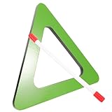 VICASKY Professionelles Orff Percussion Instrument Dreieckige Handtrommel mit Robustem Trommelstock Transparentes Grünes Design Kompakt und Leicht für Musikunterricht und Festivals