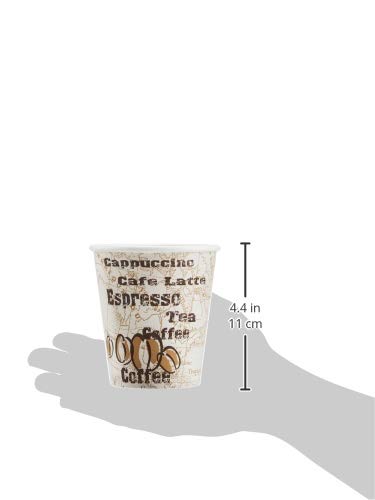 Amazon Basics Single Wall Hot Cup, Café Design, 8 oz, 500-Count