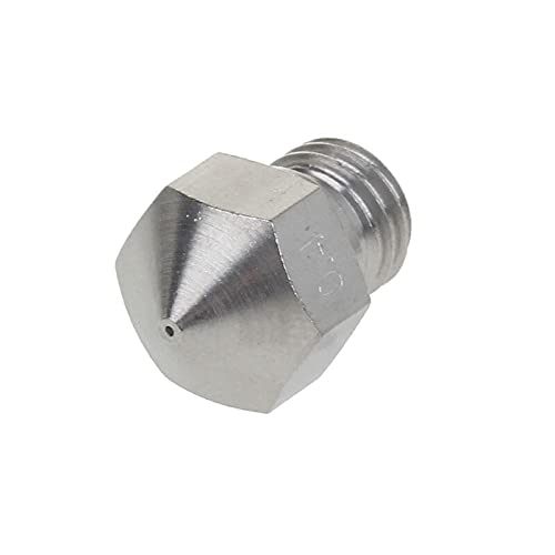 Lysee 3D Printer Parts & Accessories - 5Pcs MK10 Stainless Steel Nozzle for 3D Printer Parts 0.4mm 1.75mm Filament M7 Thread Nozzles