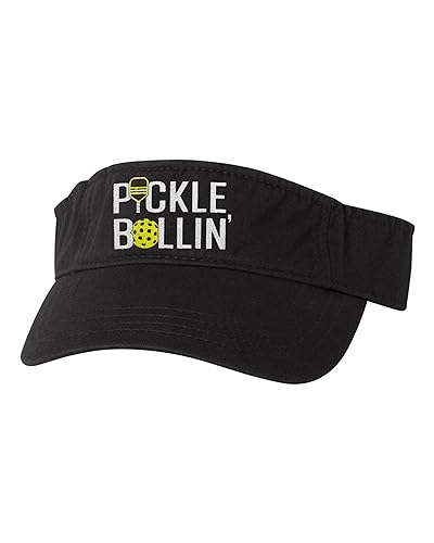 Go All Out One Size Black Visor Pickleballin' Embroidered Visor Dad Hat