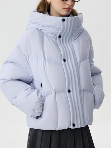 Doudoune courte femme à capuche duvet veste décontractée - 2