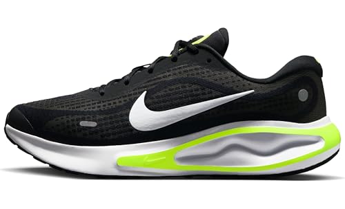 Nike Journey Run Zapatillas de Running para Asfalto-Hombre, Shoe, Black/White-Wolf Grey-Volt, 43 EU