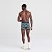 SAXX Underwear Co. Men's Daytripper Comfort Stretch Boxer Brief Fly 2-Pack, Broadcast Stripe/Black, Medium