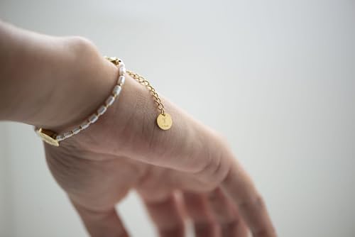 Bracelet perles acier plaqué or 18k PVD maille robuste résistant à l'eau - 5