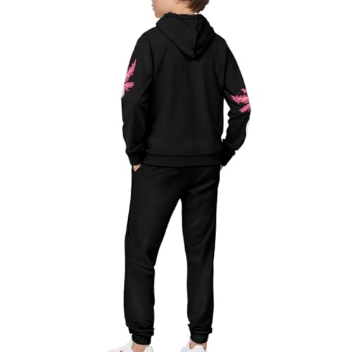 Girls Tracksuits Loose Fit Sweatpants and Long Sleeve Sweatshirt Set Two Piece Outfits 4-12T4