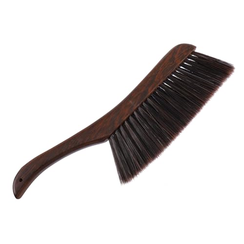 DECOMELODY Wooden Bed Brush Soft Fine Bristles, Carpet Cleaning Brush for Home Sweeping and Dust Removal, Sturdy Hardwood Handle Suitable for Bed and Sofa Cleaning