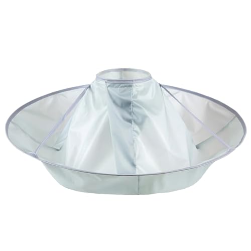 GNALIA Capa de peluquería y barbero - Capa de Corte de Pelo para Peluquero en casa con Peine Puntiagudo diámetro 50 cm (Gris)