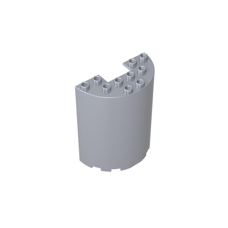 87926 Door Cylinder Half 3x6x6 with 1x2 Cutout 10 Pieces GDS-1137 Compatible with Lego Building Blocks Color:Flat Silver