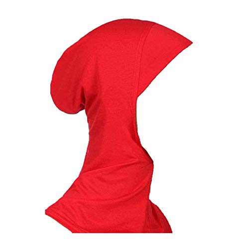 JYS Muslim Full Cover Inner Hijab Cap Islamic Underscarf Neck Head Bonnet Hat - Red