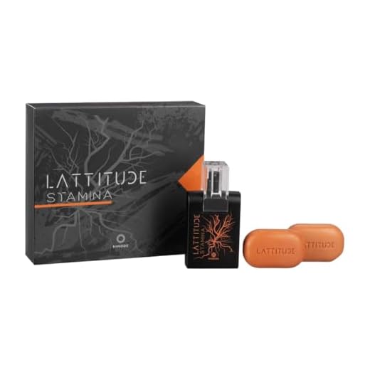 Lattitude Stamina Kit Masculino, Perfume e Sabonete em Caixa Presente, Preto e Laranja