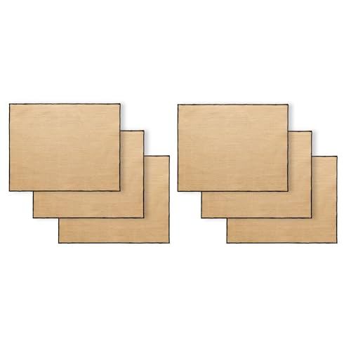 6'lı Siyah Dikiş Detaylı Jüt Amerikan Servis 45 x 35 cm