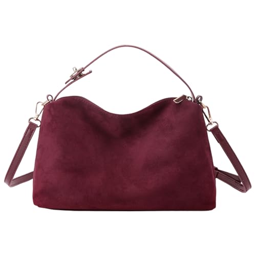 Sac à main en daim vintage bordeaux : fini les sacs rigides, optez pour le souple