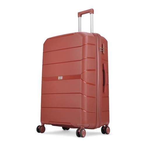 Image of VIP Pristine Check-in Hard-Sided Trolley Bag - 71cm for Travel (Large, Deep Red)