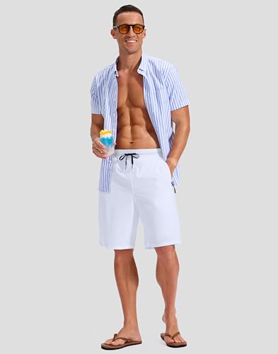 Image of G Gradual Mens Swim Trunks with Compression Liner 7 inch /9'' Quick Dry Board Shorts Swimsuit Bathing Suit for Men Zipper Pockets