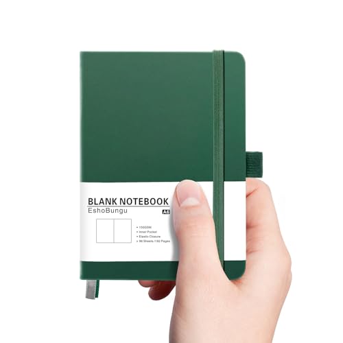 A6 ノート 無地 ハードカバー 192枚(96枚分) 100g厚紙グリーン