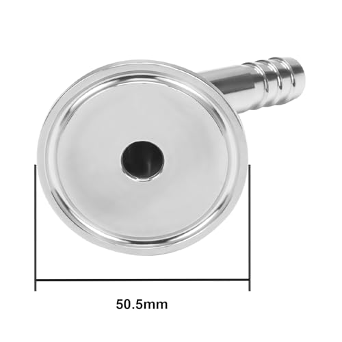 Image of DERNORD Sanitary Hose Barb Pipe Fitting 1.5 inch Tri Clamp (50.5MM Ferrule) 45 Degree Elbow Tube OD 1 /2 inch /12.7MM