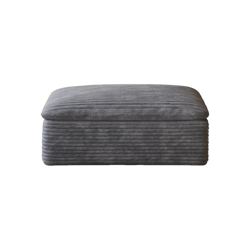 Sofá modular de pana gris oscuro con relleno de espuma premium 7