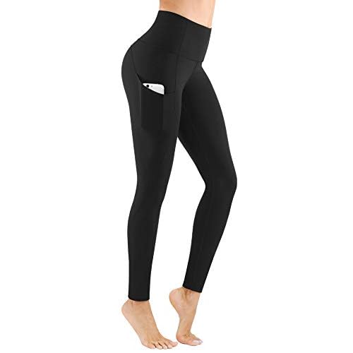 PHISOCKAT Women’s High Waist Yoga Pants with Pockets, Leggings with Pockets, Tummy Control Workout Yoga Leggings