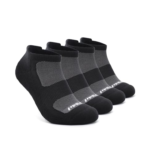 Piloti Men's Performance Low Cut Ventilated Cushioned Athletic Socks, 4 Pack