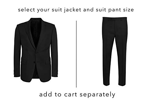 image for Calvin Klein Men's Slim Fit Suit Separates, Solid Black, 36 Regular