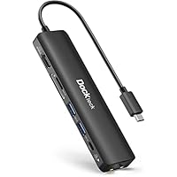 Adattatore USB C Hub Ethernet Dockteck 7 in 1 Docking Station, adattatore USB-C con HDMI 4K 60Hz, LAN RJ45, 100W PD, SD/Micro SD, 2 USB 3.0, per Steam Deck, MacBookPad, Surface Pro 7