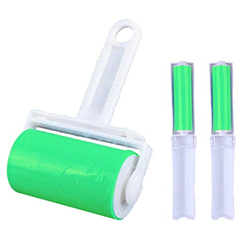 Resuable Lint Roller,Version Lint Roller Resuable & Washable Lint Roller Pet Hair Remover Lint Roller Cleaner for Clothes for Lint, Clothes, Car Seats, Large/Small Size with with Cover with 1L+2s