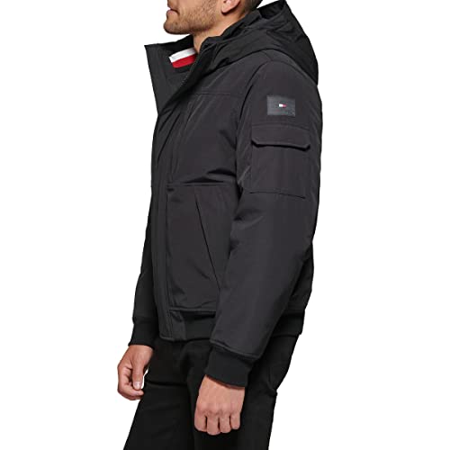Tommy Hilfiger Men's Arctic Cloth Hooded Utility Bomber3